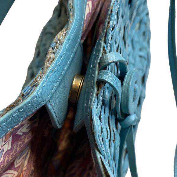 Teal Fossil Woven Leather Purse - Picture 6 of 7